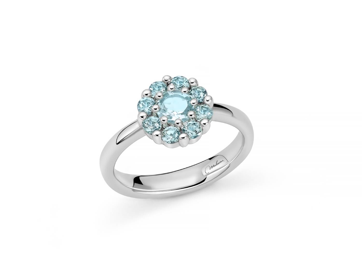 Anello Donna Miluna Gemma Del Cielo Fiore Topazio Azzurro Argento 925 LID3850